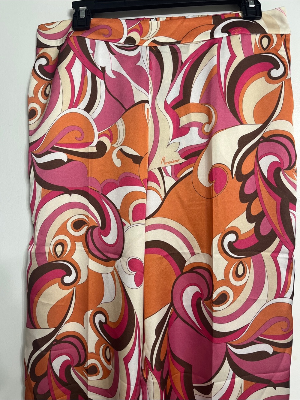 Marciano inspired Women's Printed colorful pants in Pink, orange and cream